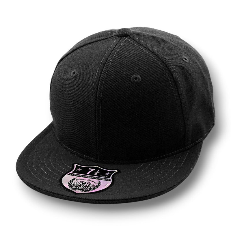 Black - Structured and Fitted Baseball Cap front view