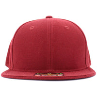 Burgundy - Structured and Fitted Baseball Cap front flat brimmed view