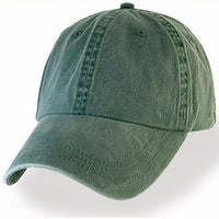 Green Weathered - Unstructured Baseball Cap top view