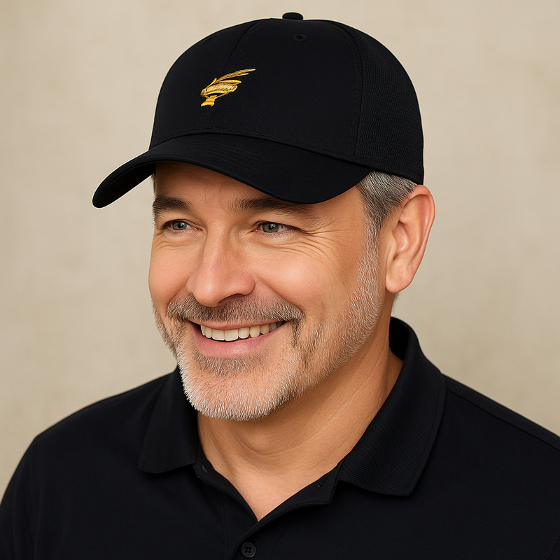 Hawkstrike Emblem Gold on Black Partial Coolnit - Unstructured