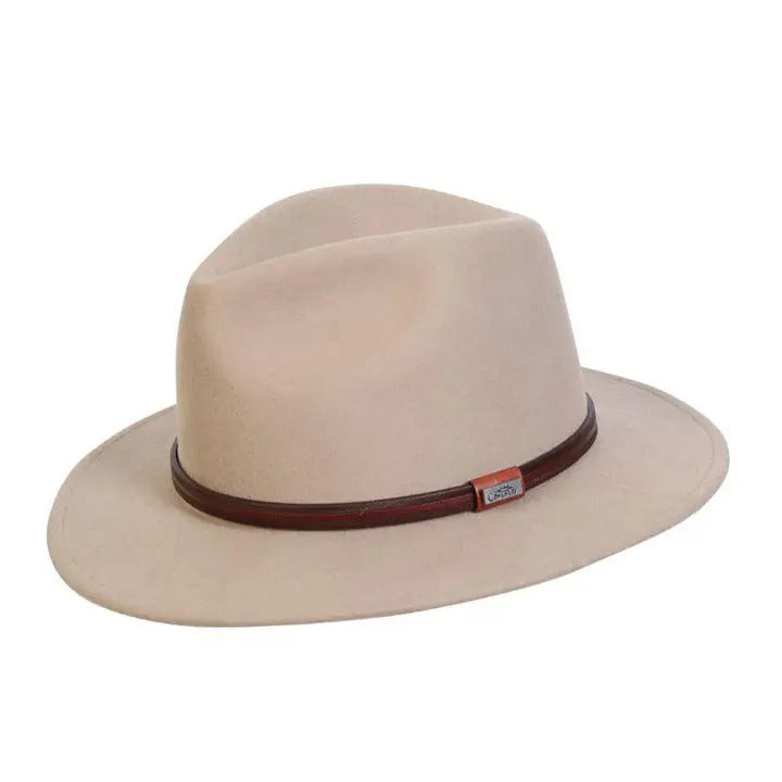 Jackeroo Australian Wool Crushable Hat - Putty front view