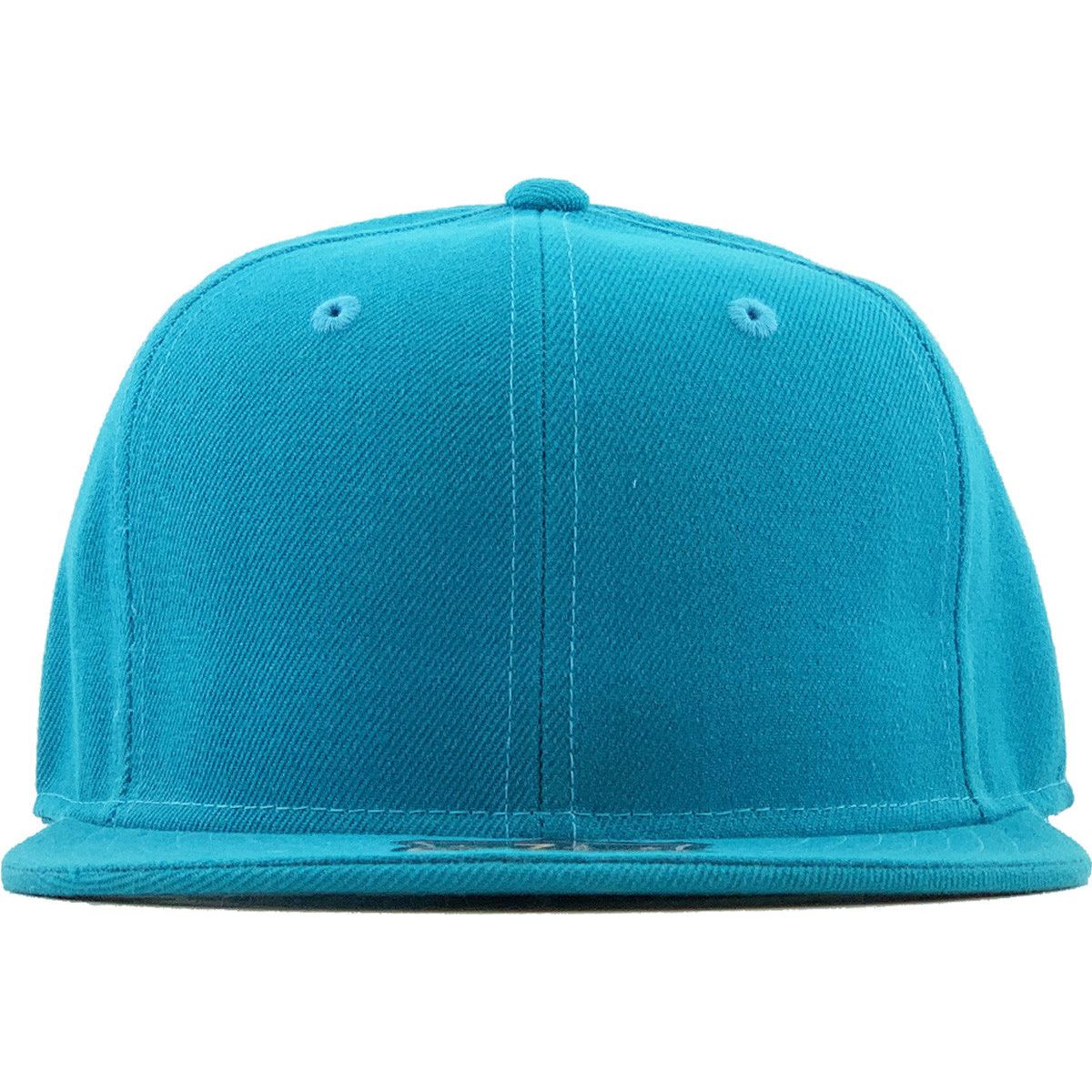 Aqua blue structured and fitted baseball cap with extra crown depth for big heads, available in sizes 7 3/4 & 8. Front view.
