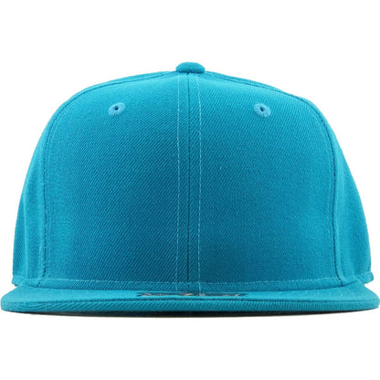 Aqua blue structured and fitted baseball cap with extra crown depth for big heads, available in sizes 7 3/4 & 8. Front view.