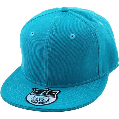 Aqua blue structured and fitted baseball cap designed for big heads, available in sizes 7 3/4 and 8. Top left view