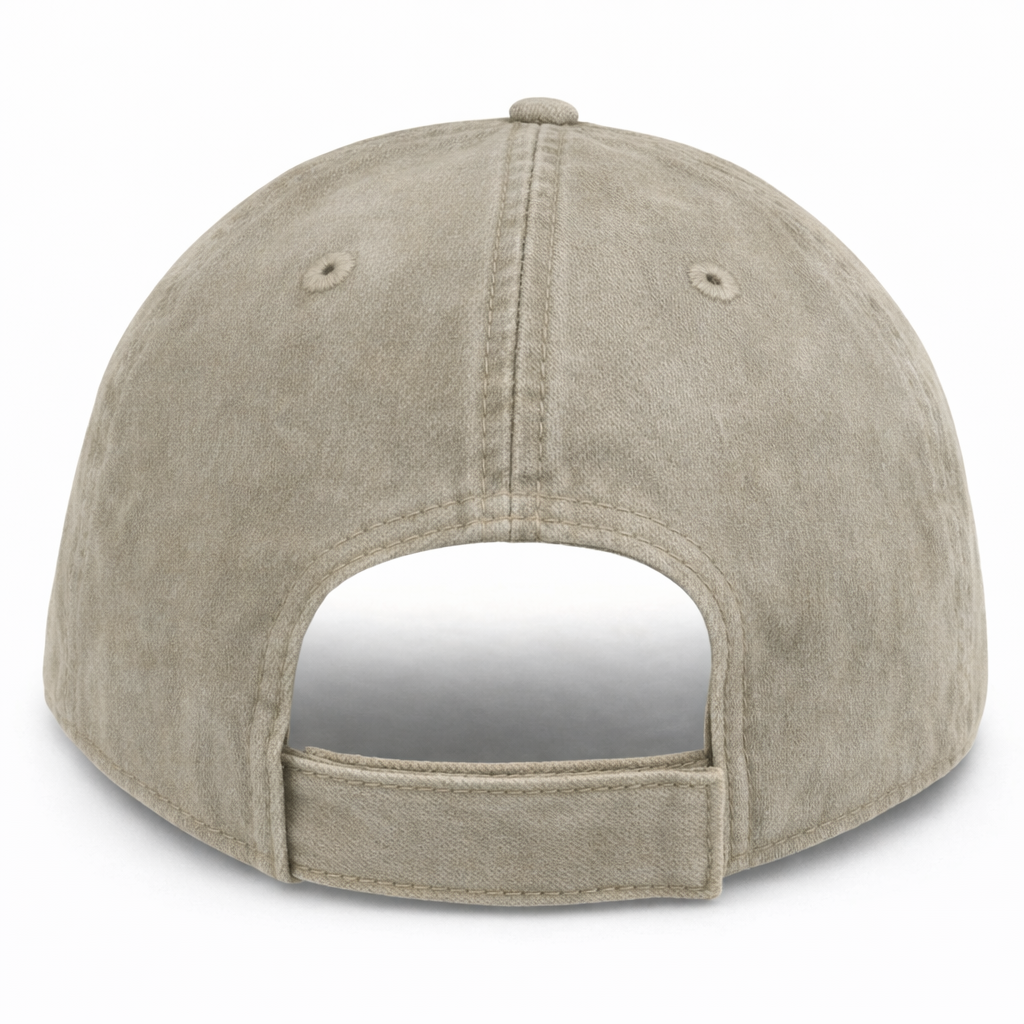 Khaki Weathered - Unstructured Baseball Cap - back 1
