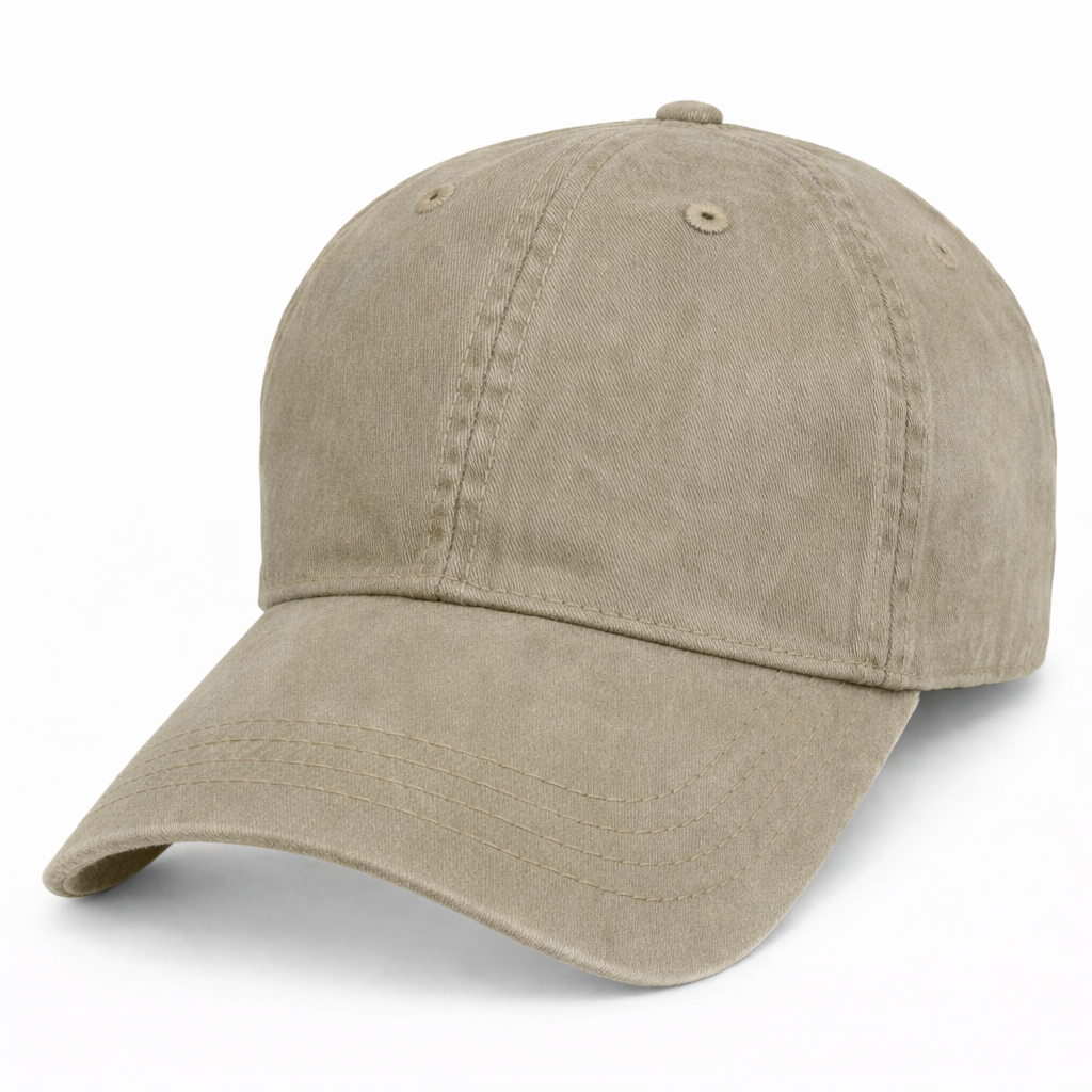 Khaki Weathered - Unstructured Baseball Cap - front 1
