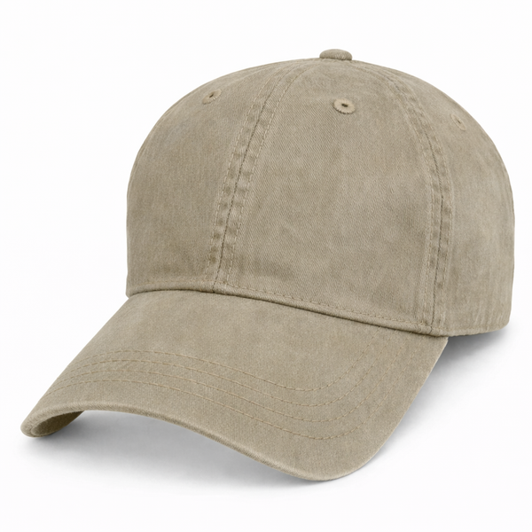 Khaki Weathered - Unstructured Baseball Cap - front 1
