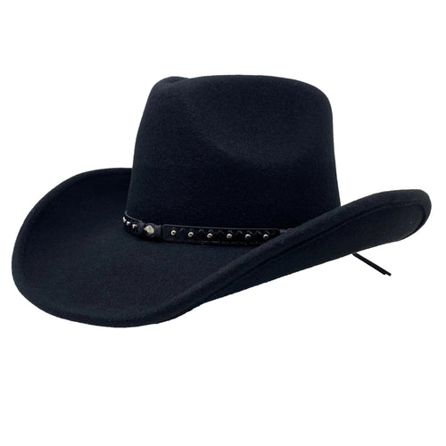 Lakota Cowboy Hat - Black front left view