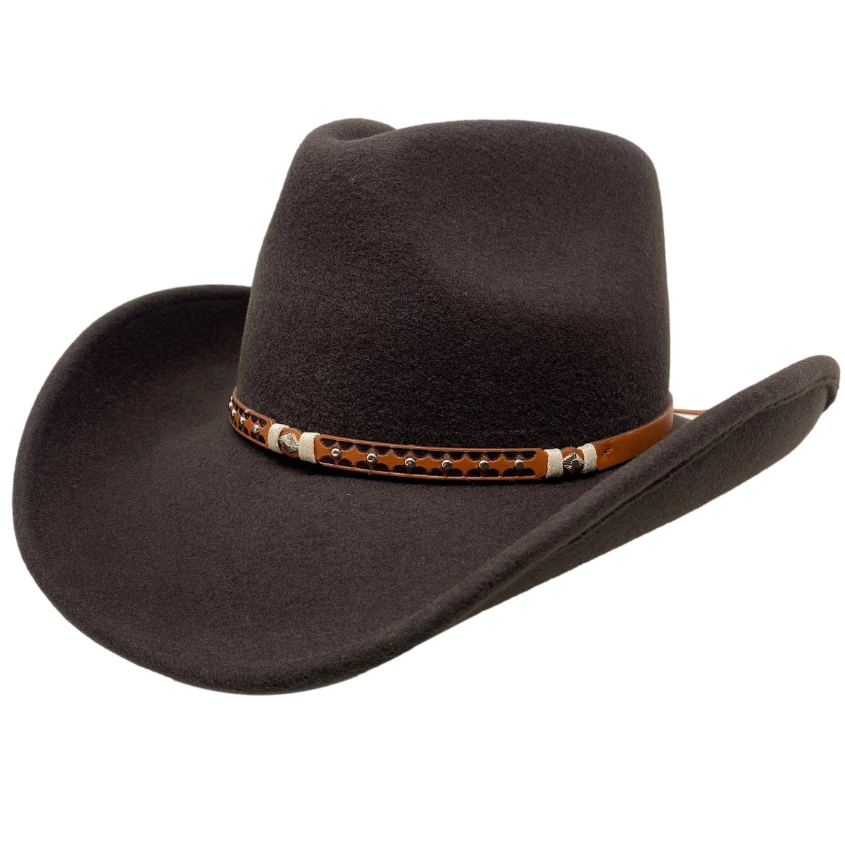 Lakota Cowboy Hat Brown front left view