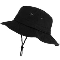 Large Brim Cotton Boonie - Black front view