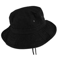 Large Brim Cotton Boonie - Black back view