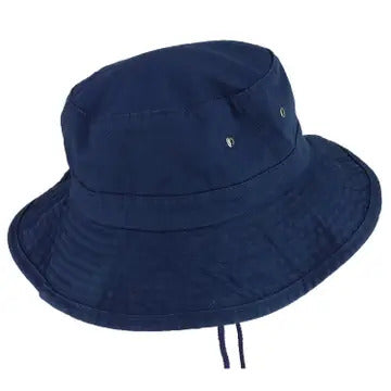 Large Brim Cotton Boonie - Navy Blue front view