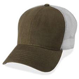 Olive with Gray Mesh - Structured Baseball Cap front view