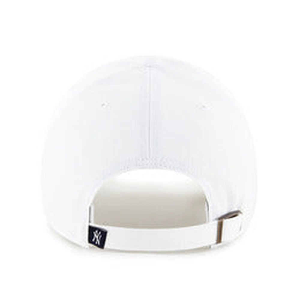 New York Yankees (MLB) - Black on White Unstructured Baseball Cap back view