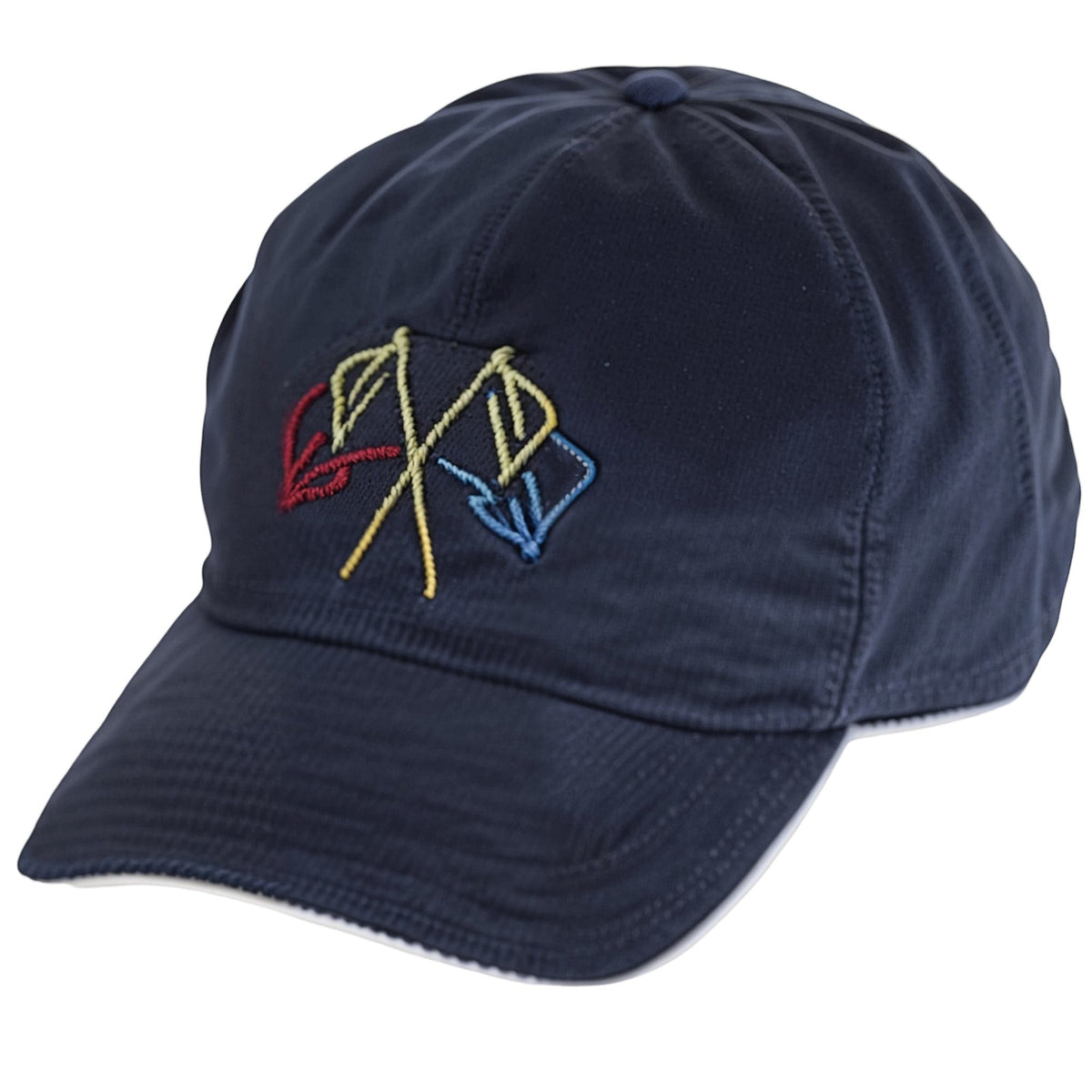 Navy Blue with Nautical Flags Logo - Unstructured Baseball Cap front view