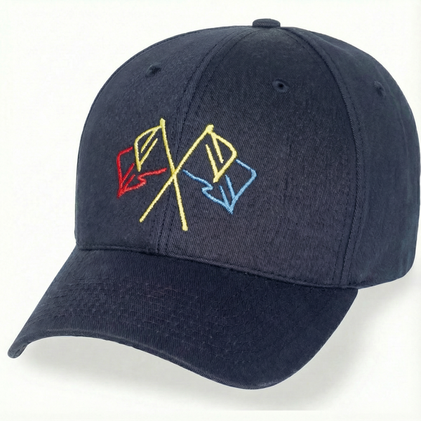 Navy Blue with Nautical Logo - Structured Baseball Cap - front 1