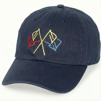 Navy Blue with Nautical Flags Logo - Unstructured Baseball Cap