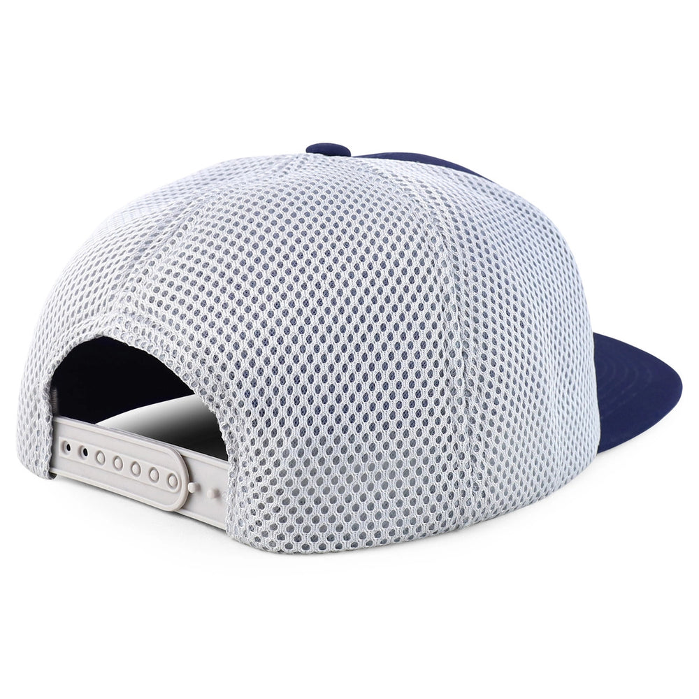Big Navy with Gray Mesh Flatbill Hats | Big Hat Store  display picture 1