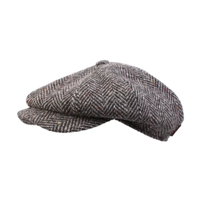 Newsboy Retro Cap in Dark Grey
