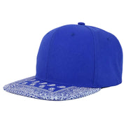 Printed Flatbill Structured Baseball Cap - Royal Blue