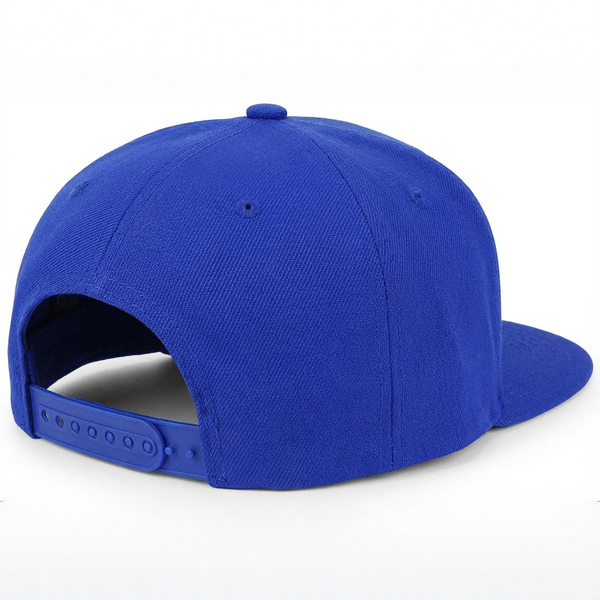 Printed Flat Bill Snapback Cap Royal  Blue - back 1