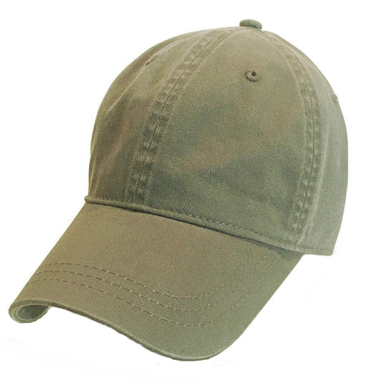 Safari Green Weathered Baseball cap front view 100% cotton for comfort and breathability. Fits Big heads 3XL-4XL.