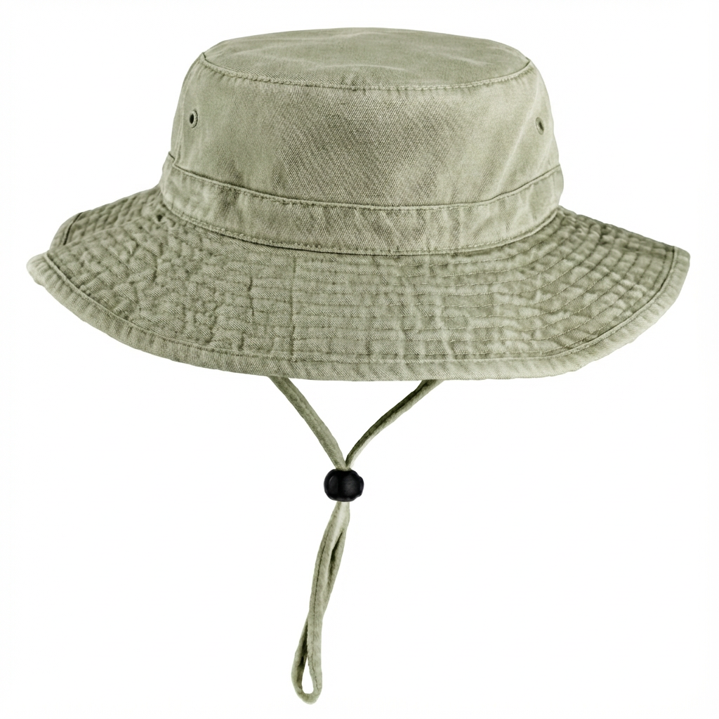 SC Headwear, Boonie Hat for big head sizes, 100% cotton, safari green, extra deep crown, front view on white background