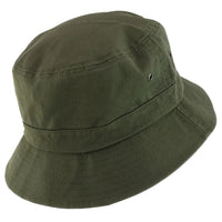 Short Brim Polyester Bucket Hat - Olive back view