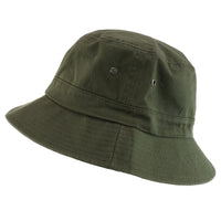 Short Brim Polyester Bucket Hat - Olive view three