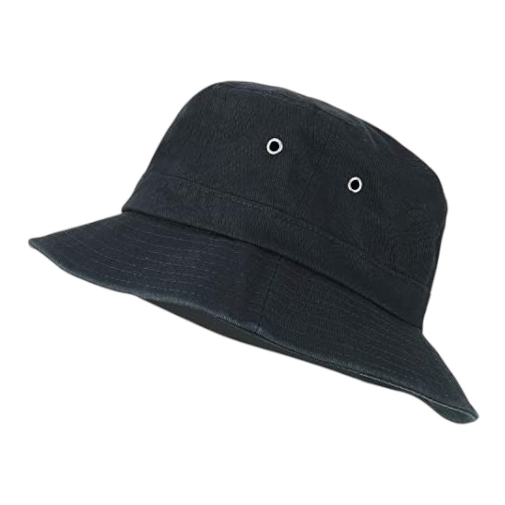 Short Brim Polyester Bucket Hat - Black