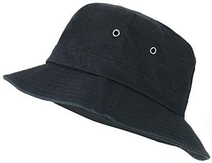 Short Brim Polyester Bucket Hat - Black