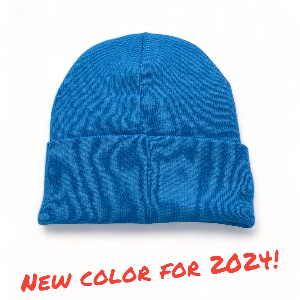 Sky Blue Knit Hat back view