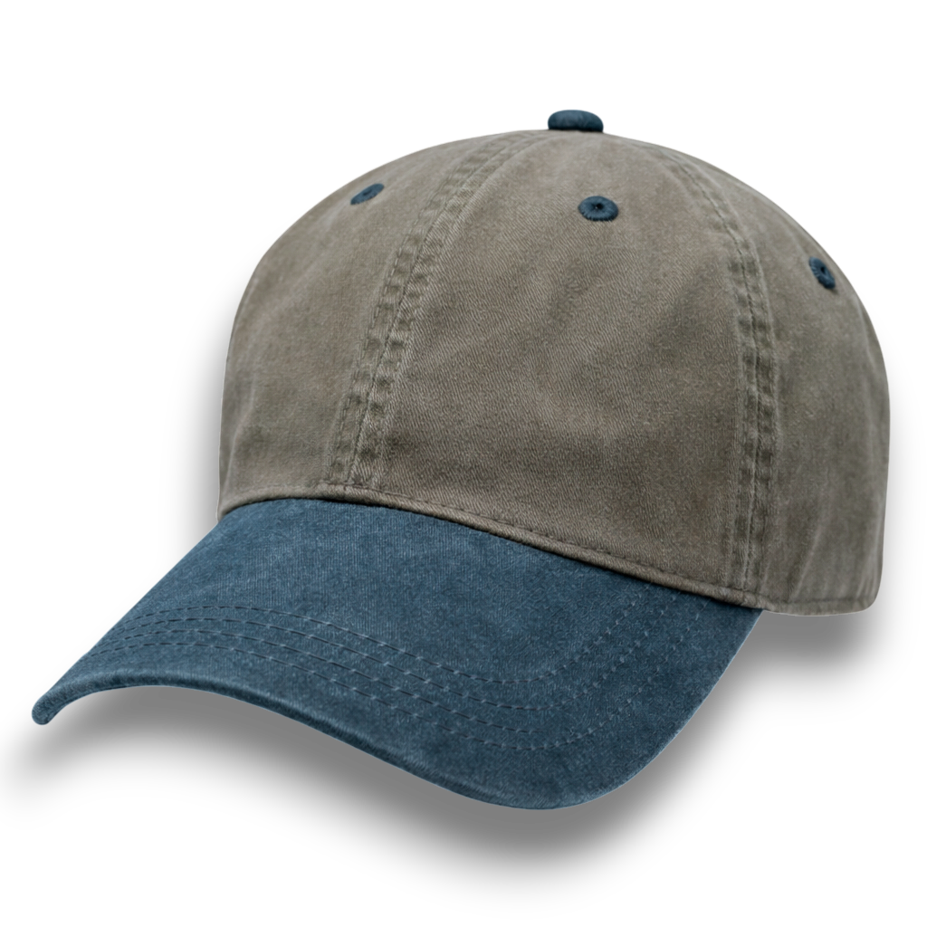 Stone with Blue Weathered - Unstructured Baseball Cap - front 1