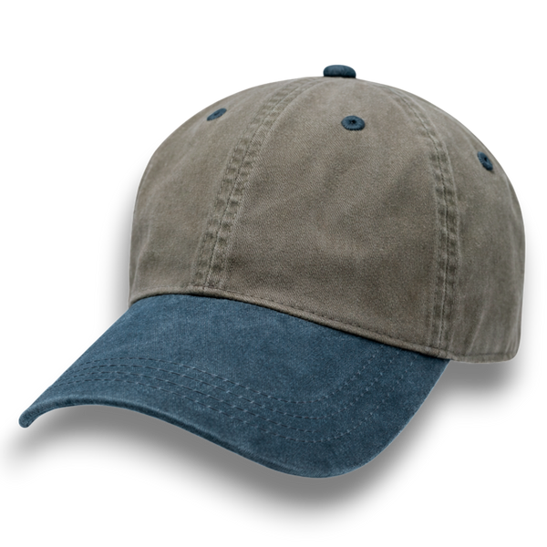 Stone with Blue Weathered - Unstructured Baseball Cap - front 1