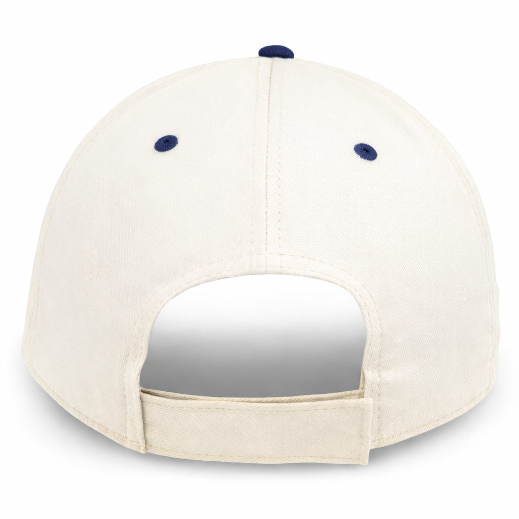 Stone with Navy Visor Unstructured Baseball Cap - back 2