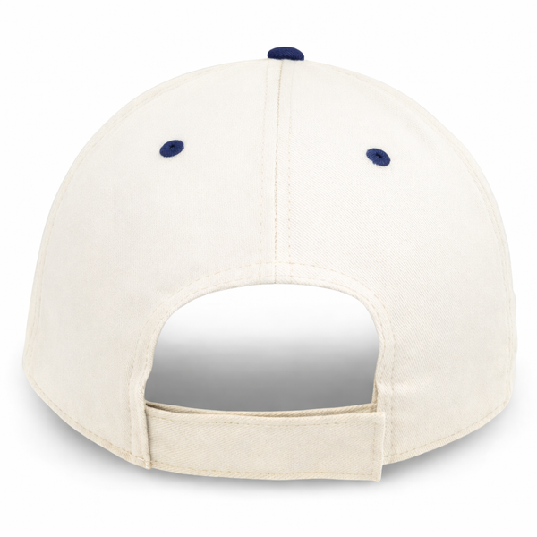 Stone with Navy Visor Unstructured Baseball Cap - back 2