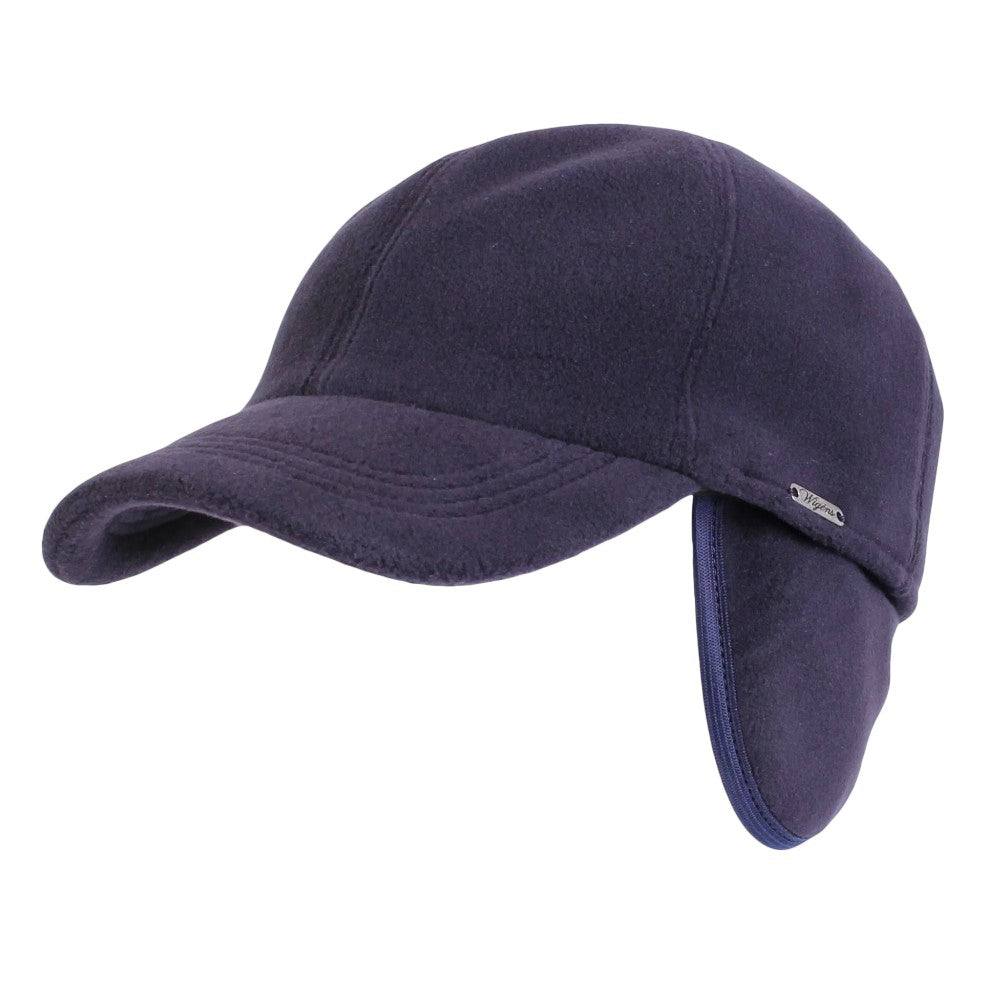 Ultra Fleece Navy Blue Cap flaps down