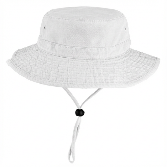 White Bucket Hat - front 1