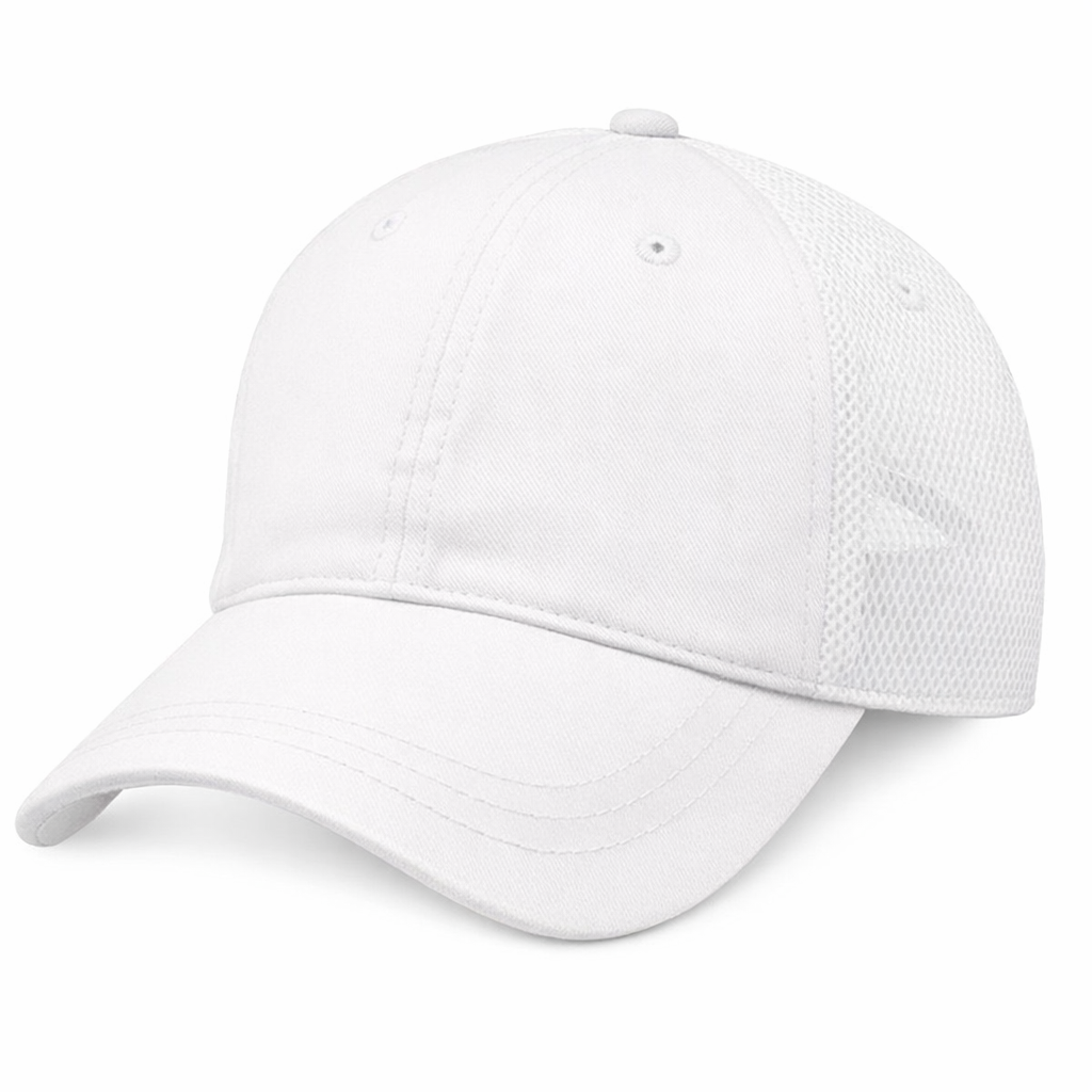 White Partial Soft Mesh - Unstructured Baseball Cap