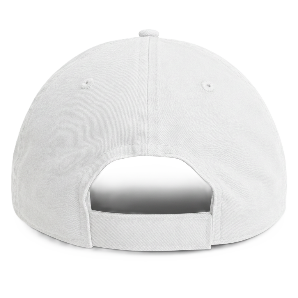 White Unstructured Baseball Cap- back 1