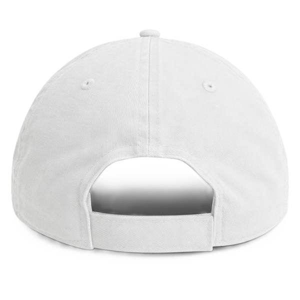White Unstructured Baseball Cap- back 1