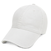 White Unstructured Baseball Cap- front 1