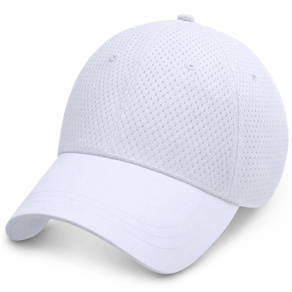 White Wicking Soft Mesh - Unstructured Baseball Cap