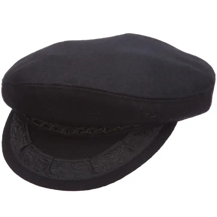 Wool Fisherman Cap - Black