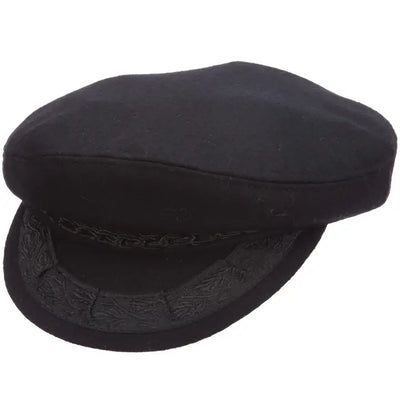 Wool Fisherman Cap - Black