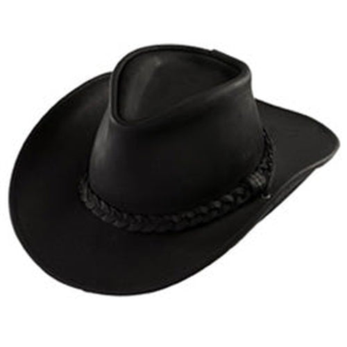 Authentic Black Leather Size 8 Cowboy Hats, also Size 7 3/4 Cowboy Hats