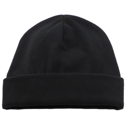 Big Hat Store Fleece cap for Big Heads, black acrylic fleece with extra deep crown, front front view on white background