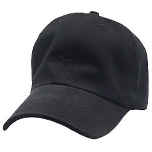 Black Unstructured Baseball Hats for Big Heads fits cap Sizes 3XL and 4XL