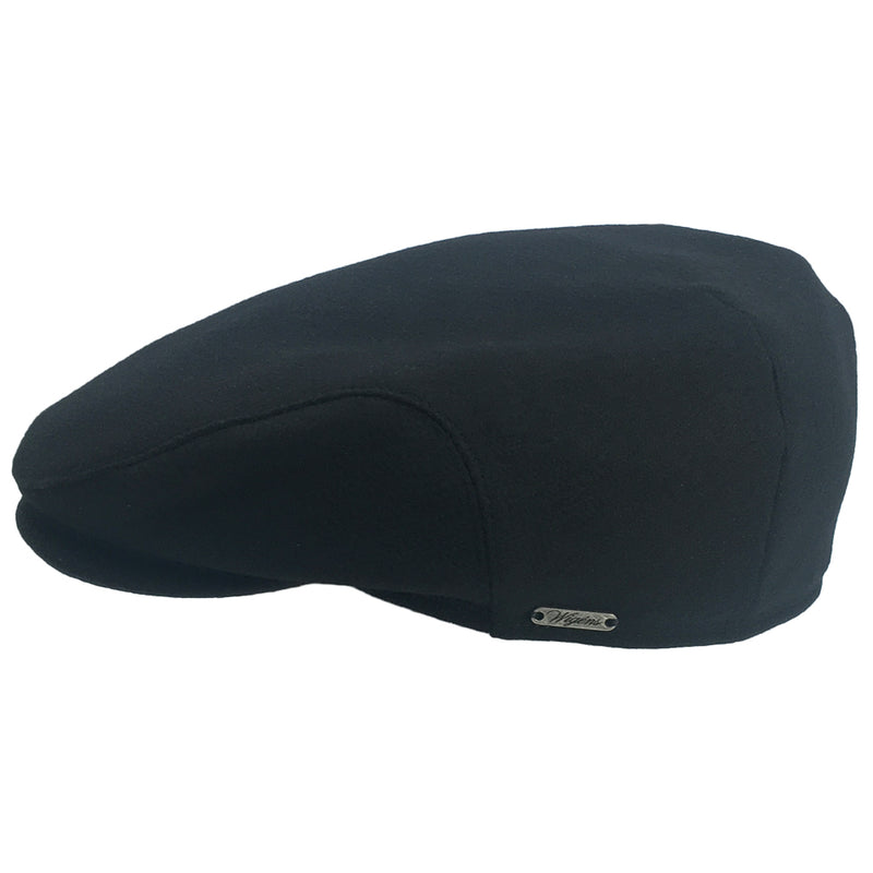 Black Soft Wool Large Hats with ear flaps, fits driving cap Sizes 3XL and 4XL, flaps up view