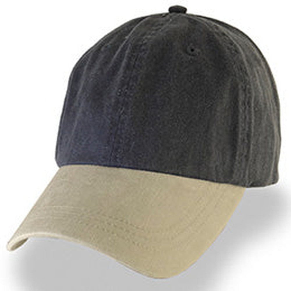 Black with Khaki Visor Weathered Baseball Caps in Hat Sizes Large, fits 3XL-4XL